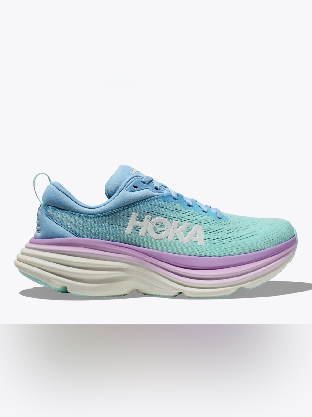 Hoka Bondi 8 Running Shoe Mint Teal & Lavender Running Sneakers Size 8.5D